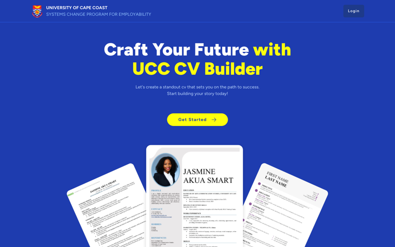 UCC CV Builder screenshot
